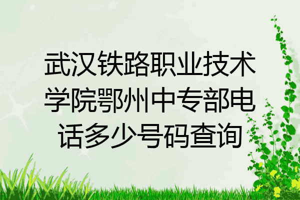 武汉铁路职业技术学院鄂州中专部电话多少号码查询