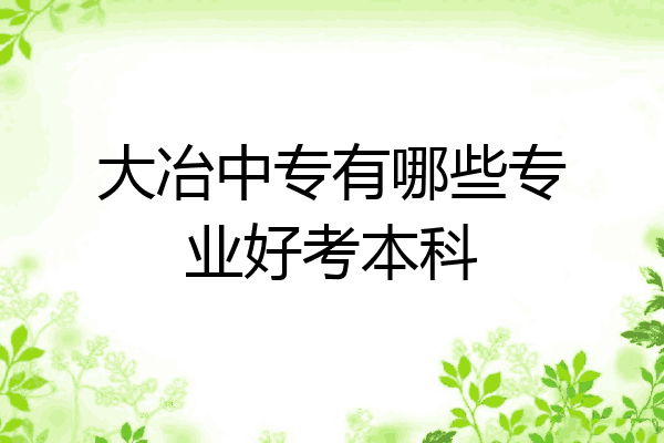 大冶中专有哪些专业好考本科