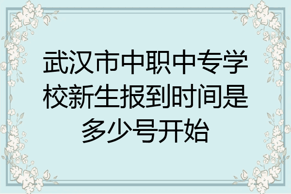 武汉市中职中专学校新生报到时间是多少号开始