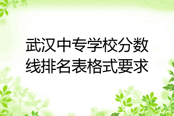 武汉中专学校分数线排名表格式要求