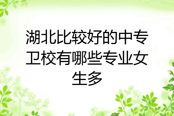 湖北比较好的中专卫校有哪些专业女生多
