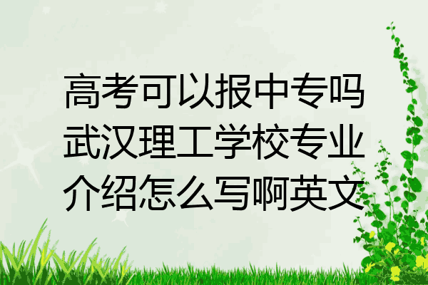 高考可以报中专吗武汉理工学校专业介绍怎么写啊英文