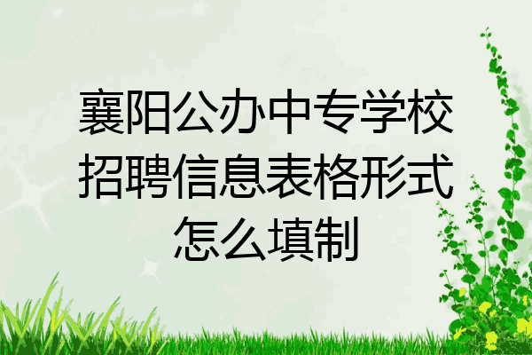 襄阳公办中专学校招聘信息表格形式怎么填制