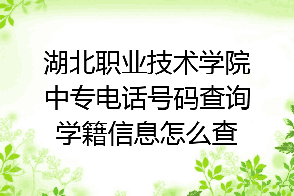 湖北职业技术学院中专电话号码查询学籍信息怎么查