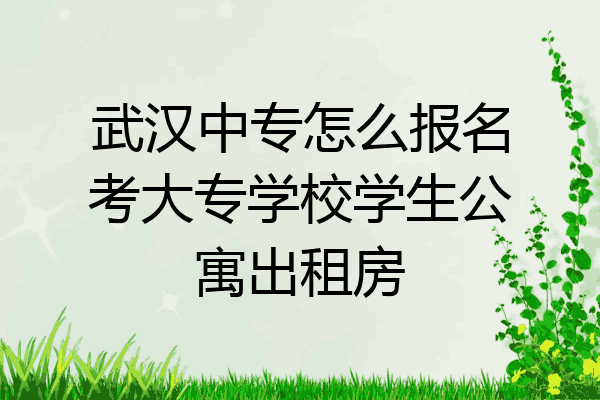 武汉中专怎么报名考大专学校学生公寓出租房