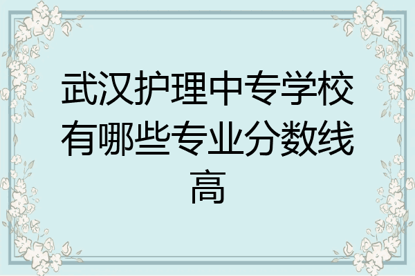 武汉护理中专学校有哪些专业分数线高