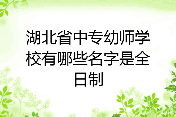 湖北省中专幼师学校有哪些名字是全日制