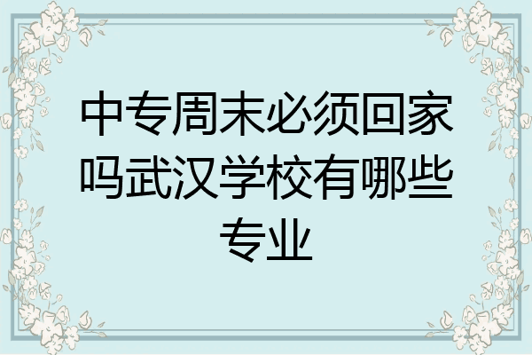 中专周末必须回家吗武汉学校有哪些专业