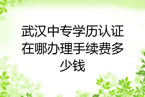 武汉中专学历认证在哪办理手续费多少钱
