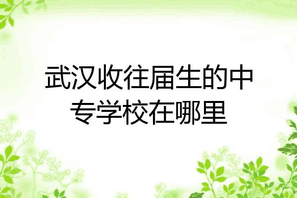 武汉收往届生的中专学校在哪里