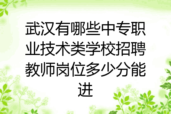 武汉有哪些中专职业技术类学校招聘教师岗位多少分能进