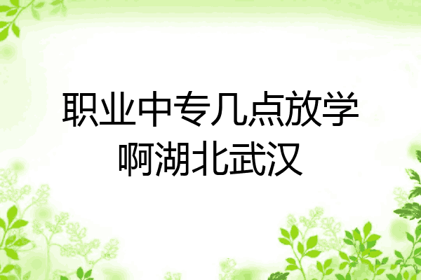 职业中专几点放学啊湖北武汉