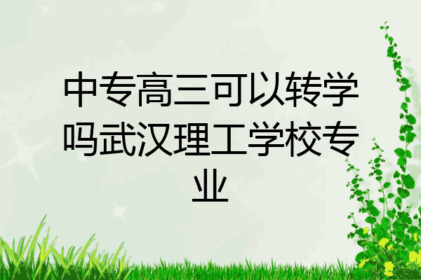 中专高三可以转学吗武汉理工学校专业