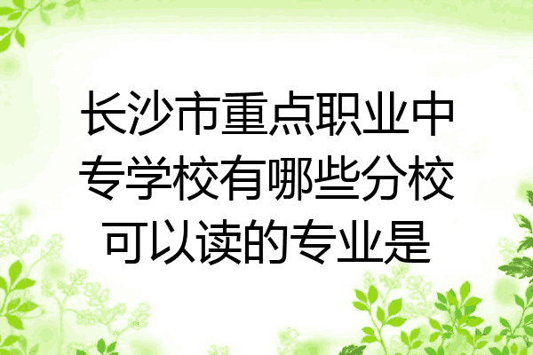 长沙市重点职业中专学校有哪些分校可以读的专业是