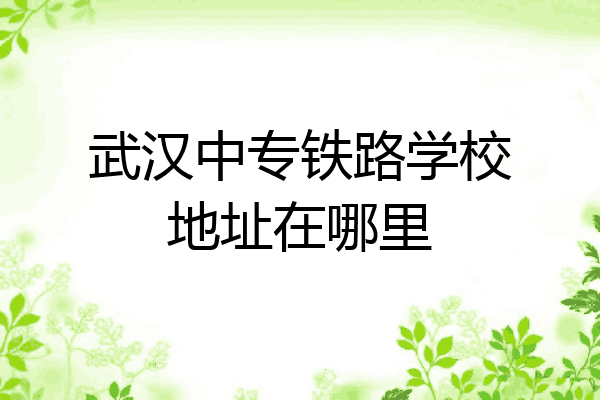 武汉中专铁路学校地址在哪里