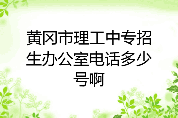 黄冈市理工中专招生办公室电话多少号啊