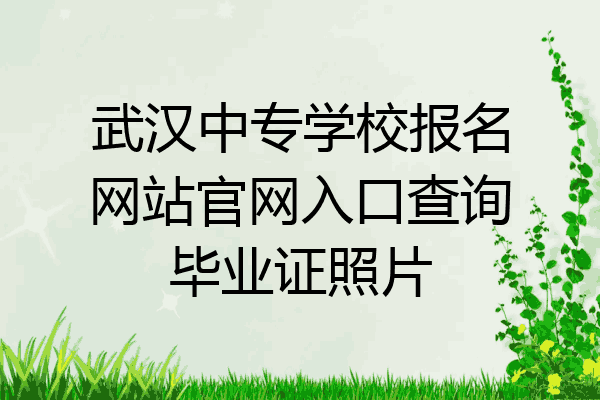 武汉中专学校报名网站官网入口查询毕业证照片