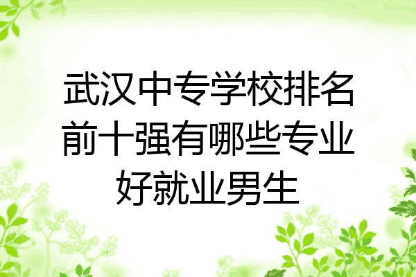 武汉中专学校排名前十强有哪些专业好就业男生