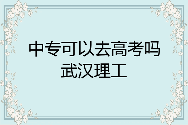 中专可以去高考吗武汉理工