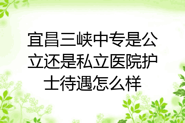 宜昌三峡中专是公立还是私立医院护士待遇怎么样