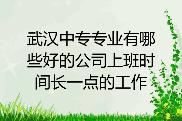 武汉中专专业有哪些好的公司上班时间长一点的工作