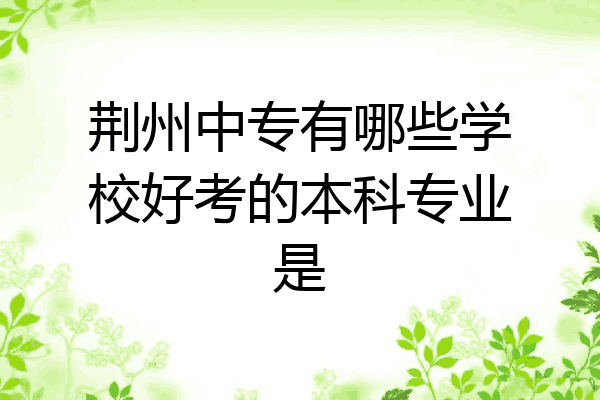 荆州中专有哪些学校好考的本科专业是