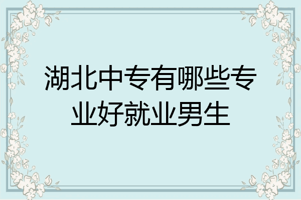 湖北中专有哪些专业好就业男生