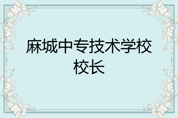 麻城中专技术学校校长