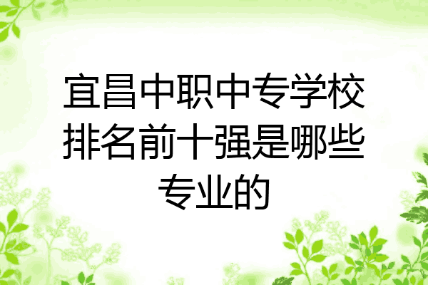 宜昌中职中专学校排名前十强是哪些专业的