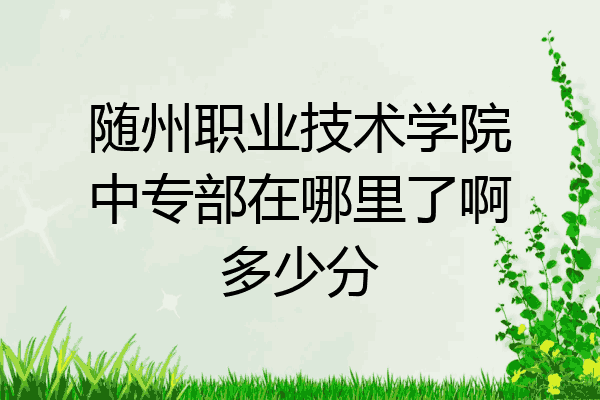 随州职业技术学院中专部在哪里了啊多少分