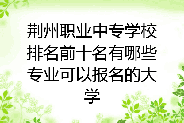 荆州职业中专学校排名前十名有哪些专业可以报名的大学