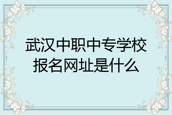 武汉中职中专学校报名网址是什么