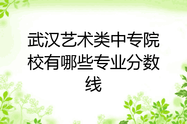 武汉艺术类中专院校有哪些专业分数线