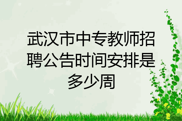 武汉市中专教师招聘公告时间安排是多少周
