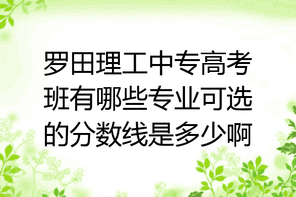 罗田理工中专高考班有哪些专业可选的分数线是多少啊