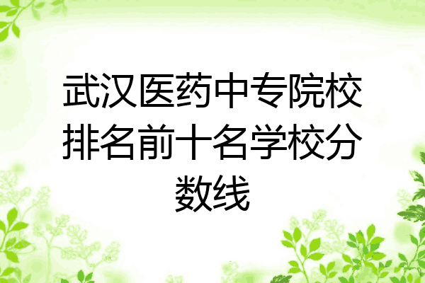 武汉医药中专院校排名前十名学校分数线