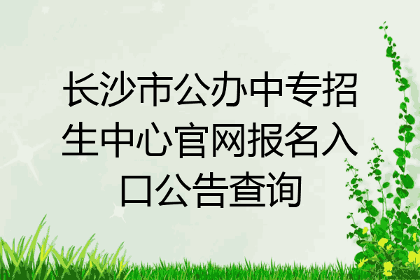 长沙市公办中专招生中心官网报名入口公告查询