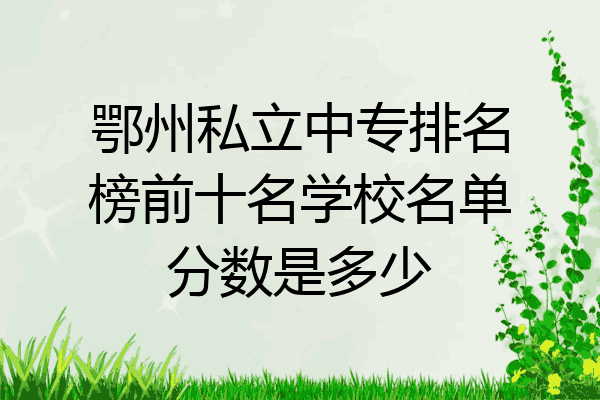 鄂州私立中专排名榜前十名学校名单分数是多少