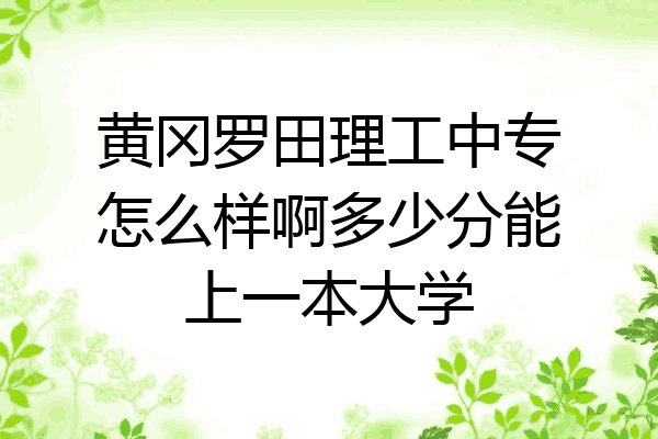 黄冈罗田理工中专怎么样啊多少分能上一本大学