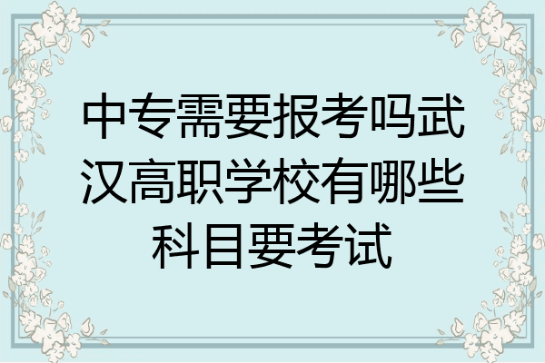 中专需要报考吗武汉高职学校有哪些科目要考试