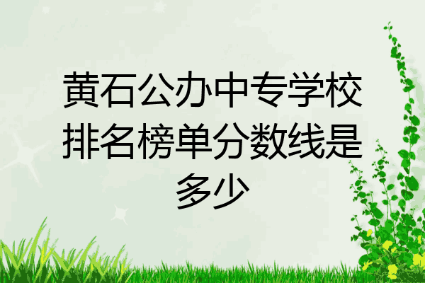 黄石公办中专学校排名榜单分数线是多少
