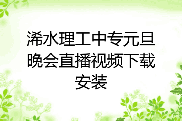 浠水理工中专元旦晚会直播视频下载安装