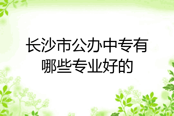 长沙市公办中专有哪些专业好的