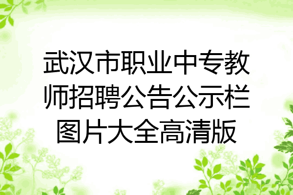 武汉市职业中专教师招聘公告公示栏图片大全高清版