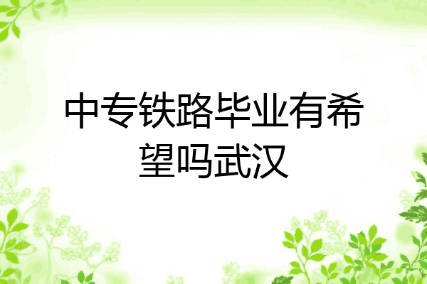 中专铁路毕业有希望吗武汉