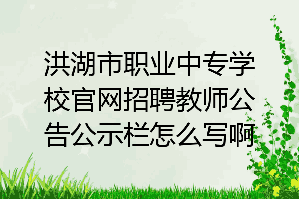 洪湖市职业中专学校官网招聘教师公告公示栏怎么写啊