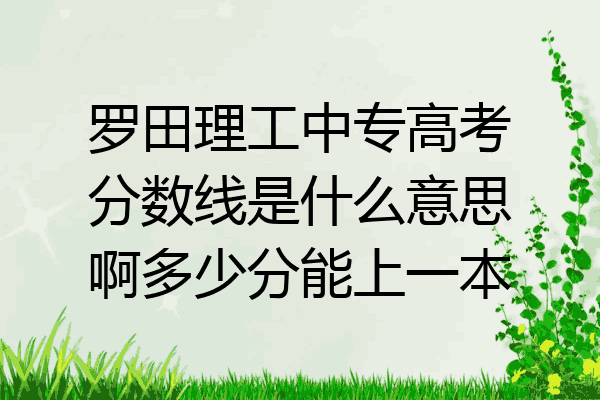 罗田理工中专高考分数线是什么意思啊多少分能上一本
