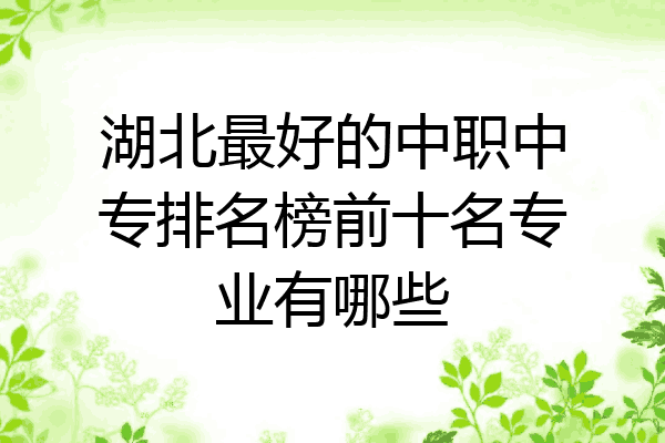 湖北最好的中职中专排名榜前十名专业有哪些