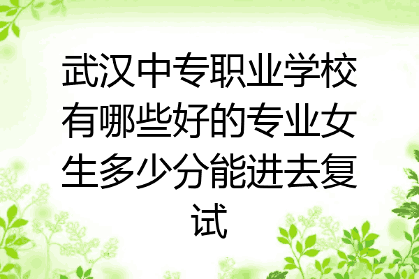 武汉中专职业学校有哪些好的专业女生多少分能进去复试