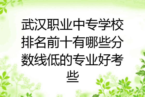 武汉职业中专学校排名前十有哪些分数线低的专业好考些